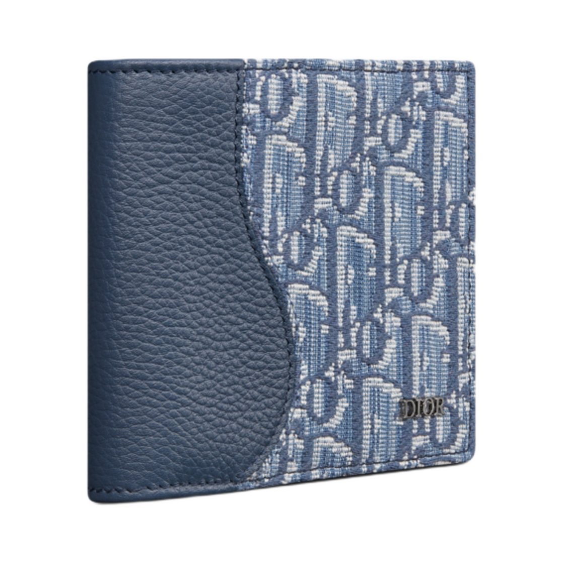 디올 새들 바이폴드 월렛 그레인드 카프스킨 마르퀘트리 앤 디올 오블리크 자카드 블루(Dior Saddle Bifold Wallet Grained Calfskin Marquetry and Dior Oblique Jacquard Blue) - 2