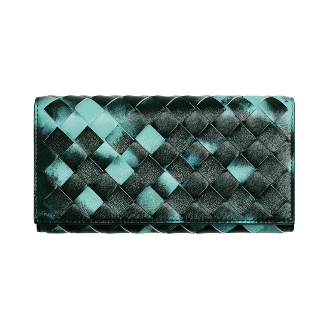 보테가 베네타 인트레치아토 라지 플랩 지갑 셀라돈 잉크웰(Bottega Veneta Intrecciato Large Flap Wallet Celadon Inkwell) - 1