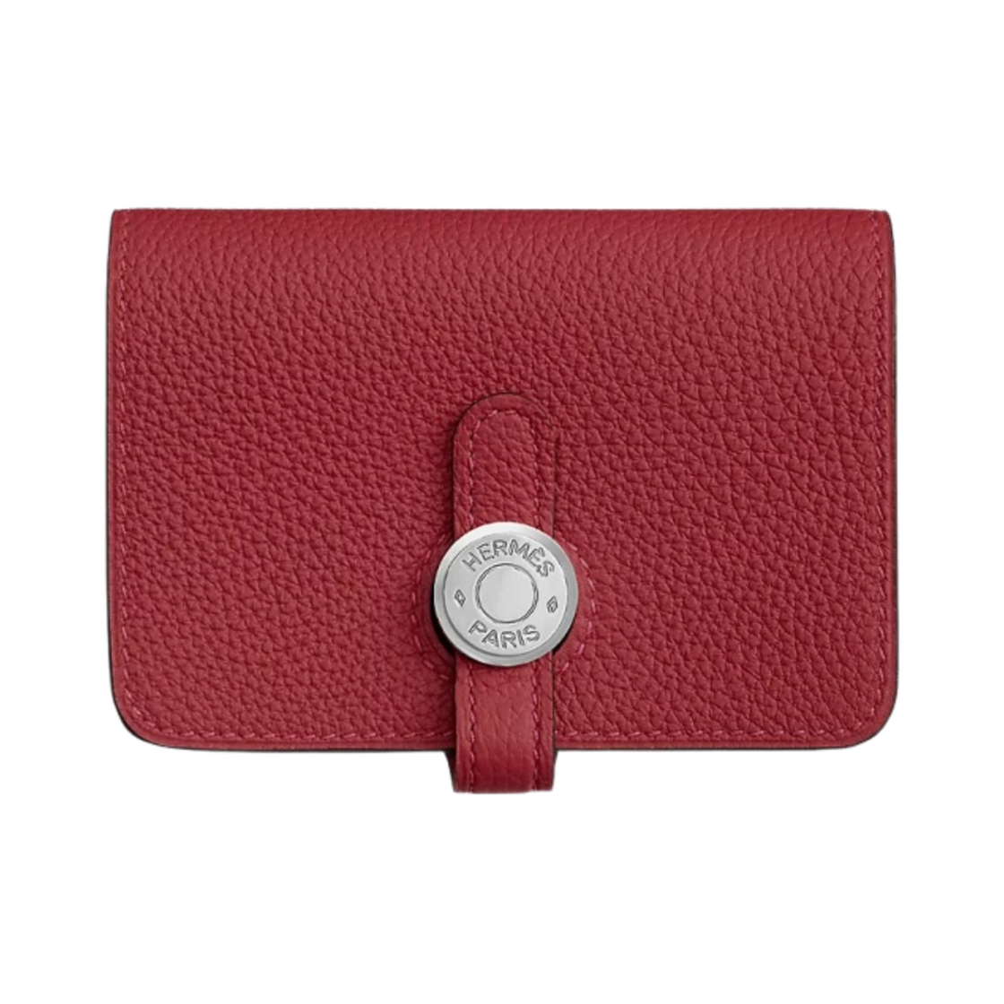 H044083CKK1 Hermes Dogon Card Holder Togo & Palladium Rouge Grenat - 대표 이미지 #1