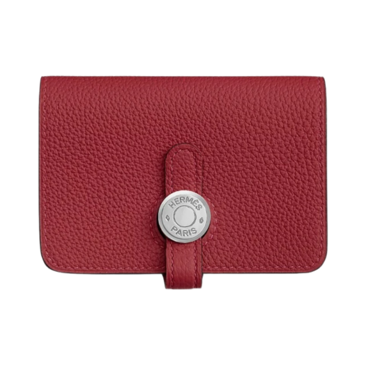 Hermes Dogon Card Holder Togo & Palladium Rouge Grenat