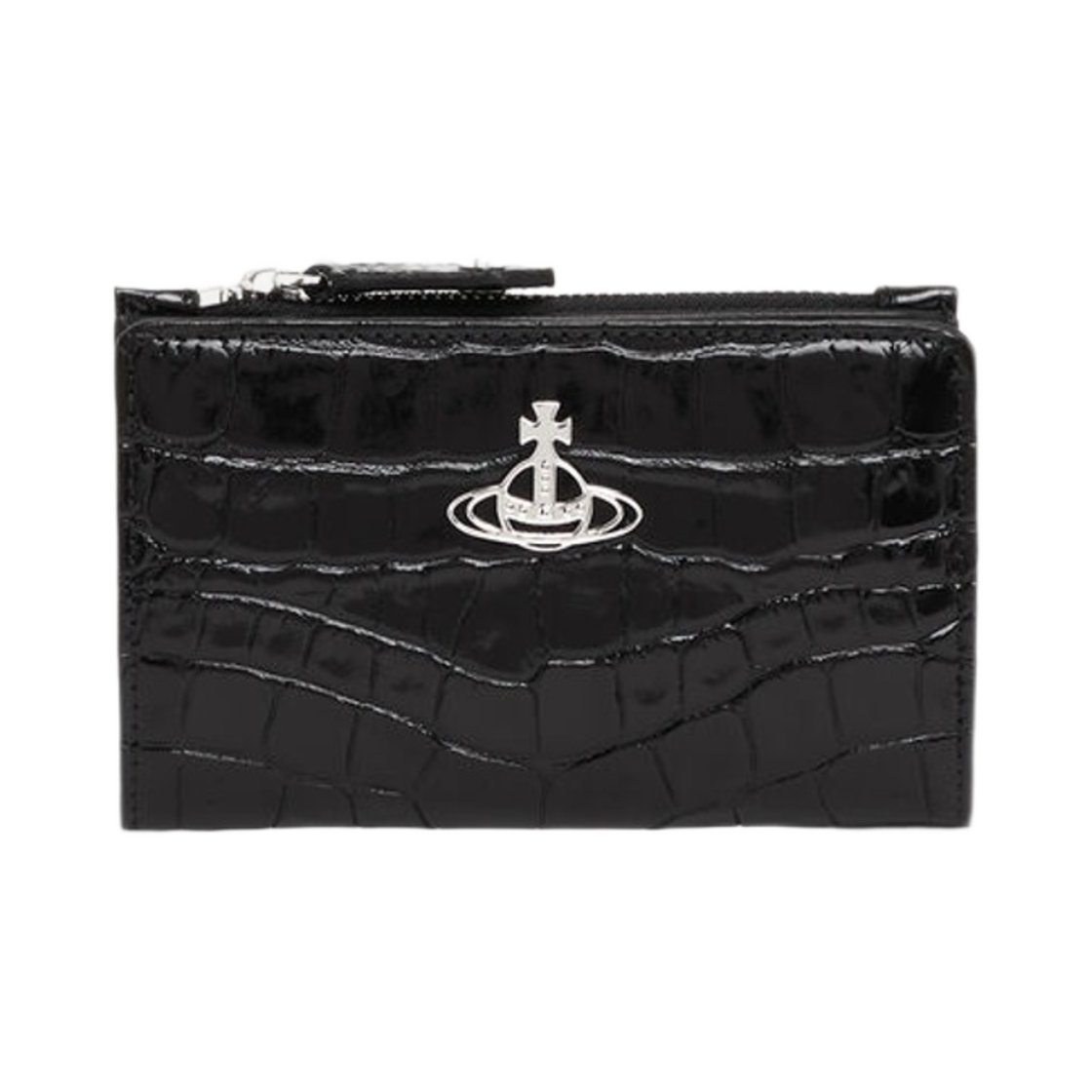 비비안 웨스트우드 크로커다일 슬림 롱 카드 홀더 블랙(Vivienne Westwood Crocodile Slim Long Card Holder Black) - 1