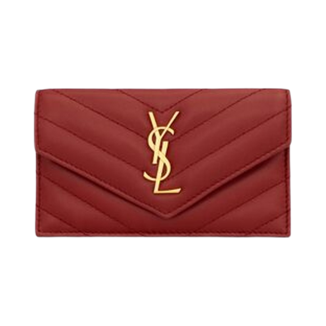 생로랑 카산드라 마틀라세 프라그먼트 플랩 카드 케이스 램스킨 루즈 오피움(Saint Laurent Cassandre Matelasse Fragments Flap Card Case in Lambskin Rouge Opium)