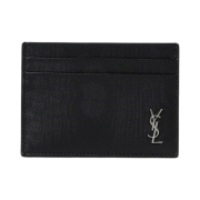 Saint Laurent Tiny Cassandre Monogram Card Case Black