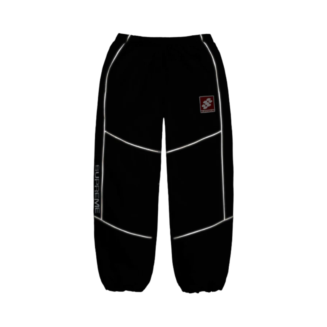슈프림 리플렉티브 파이핑 트랙 팬츠 블랙 - 24FW(Supreme Reflective Piping Track Pant Black - 24FW) - 2