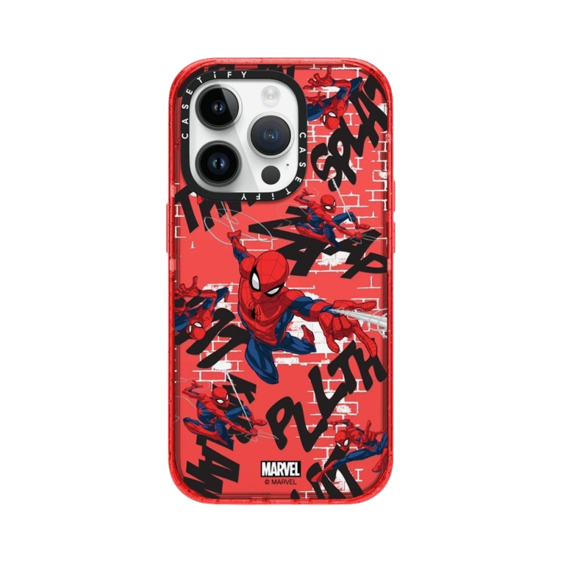 케이스티파이 x 마블 아이폰 스파이더맨 패턴 레드 임팩트 케이스 반투명 워터멜론(Casetify x Marvel iPhone Spider-Man Pattern Red Impact Case Sheer Watermelon) - 1