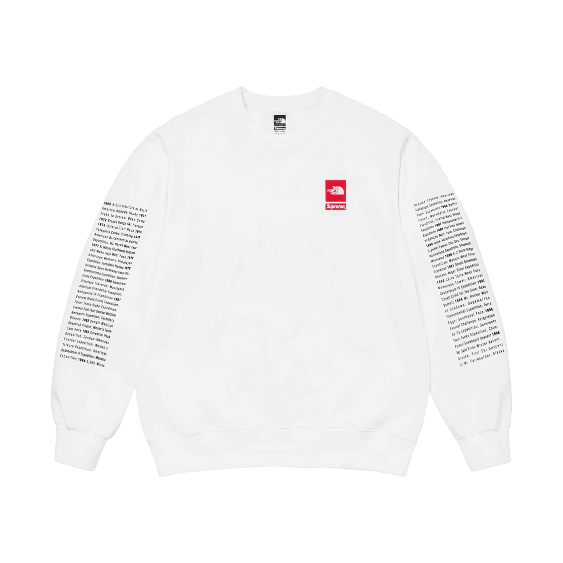 슈프림 x 노스페이스 크루넥 화이트 - 24SS