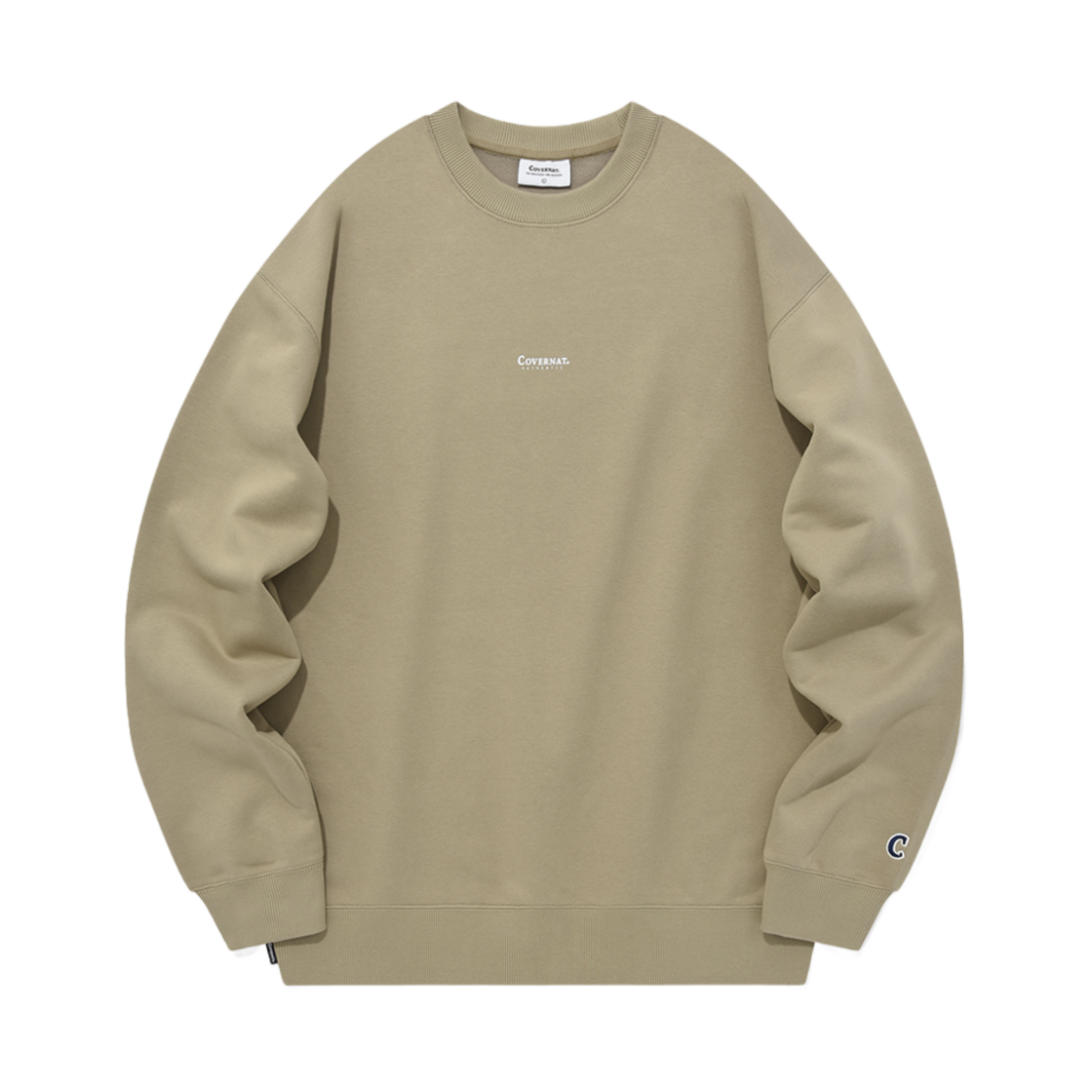 커버낫 스몰 어센틱 로고 스웨트셔츠 베이지(Covernat Small Authentic Logo Sweatshirt Beige) - 1