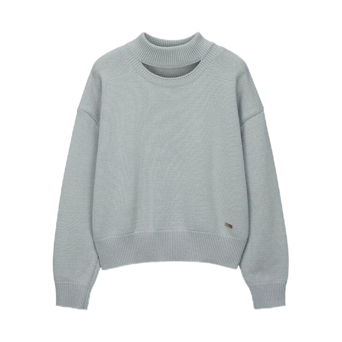 (W) 루에브르 컷 아웃 모크넥 풀오버 민트((W) Loeuvre Cut Out Mock Neck Pullover Mint)