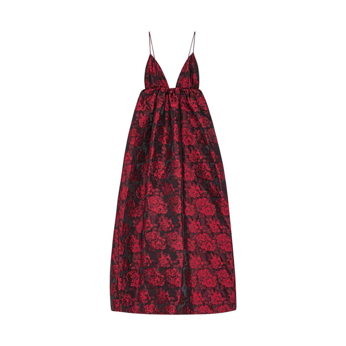 (W) 가니 보타니컬 자카드 롱 스트랩 드레스 하이 리스크 레드((W) Ganni Botanical Jacquard Long Strap Dress High Risk Red) - 2