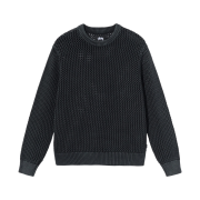 Stussy Pigment Dyed Loose Gauge Sweater Black