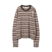 Millo Women Textured Stripe Knit Vintage Pink
