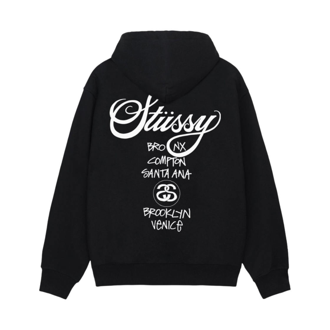 스투시 월드투어 후드 블랙(Stussy World Tour Hoodie Black)