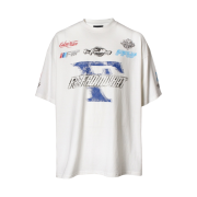 Farfromwhat Far Washed Sponsor Logo T-Shirt White