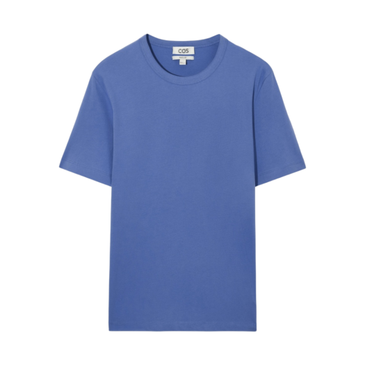 COS Regular Fit Midweight Brushed T-Shirt Blue