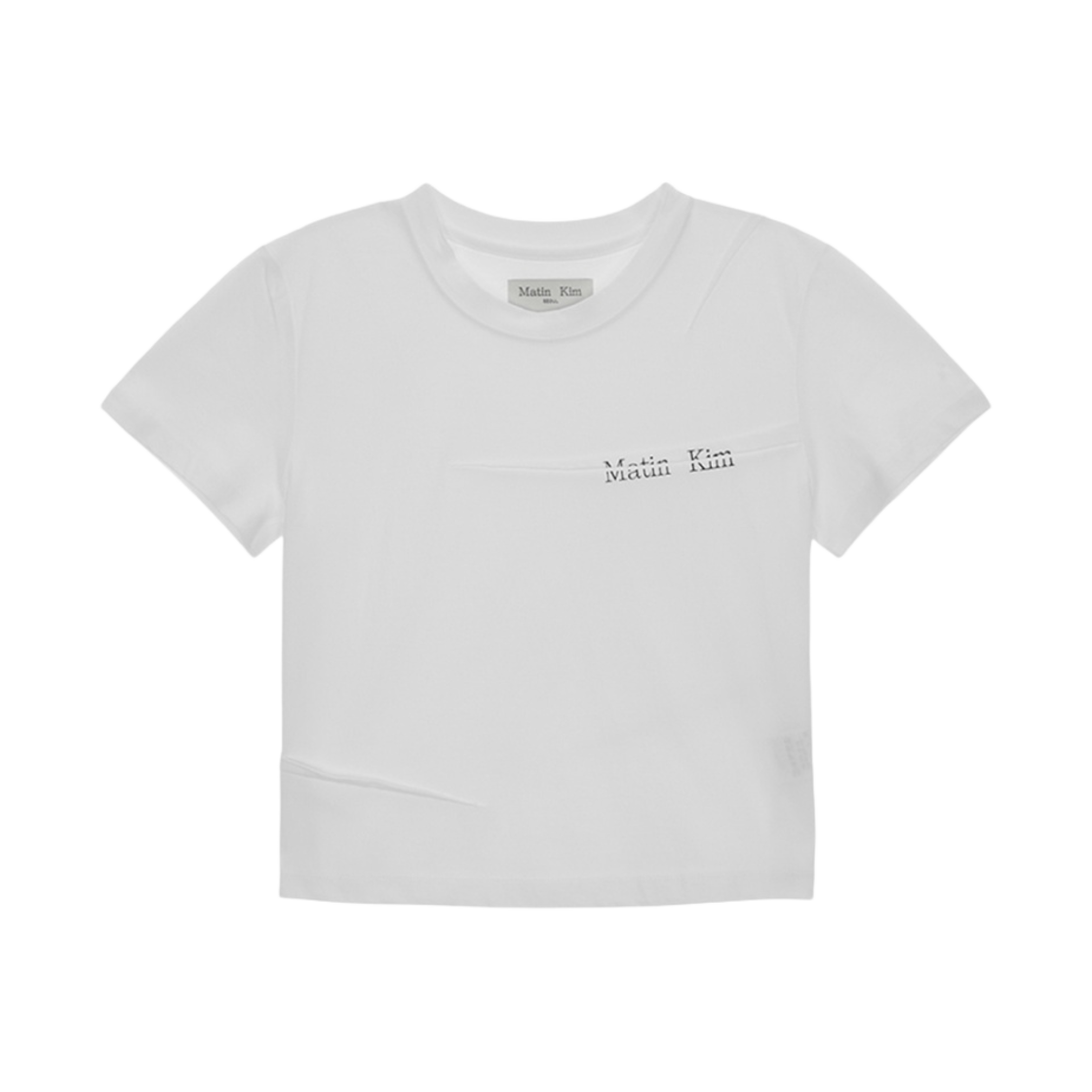 MK2411TS018M (W) Matin Kim Slit Pintuck Point Crop Top White