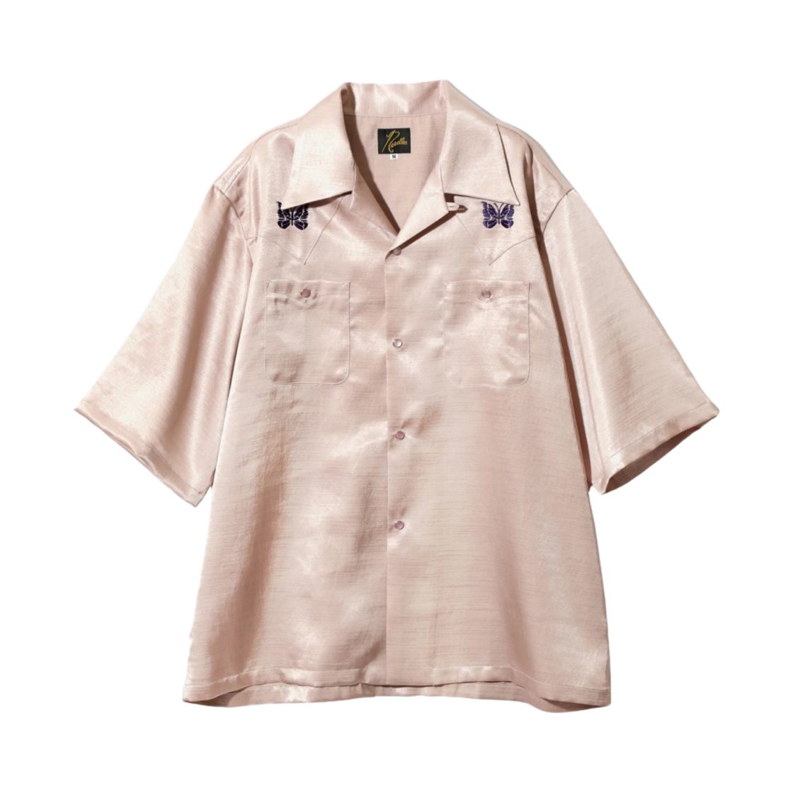 니들스 숏슬리브 카우보이 원업 폴리 슬럽 사틴 셔츠 핑크(Needles S/S Cowboy One-Up Poly Slub Sateen Shirt Pink) - 1