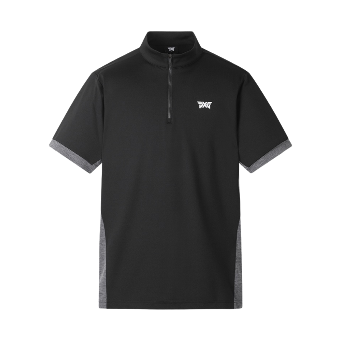PIMPM323121 PXG Summer Color Blocked Half Zip-Up T-Shirt Black