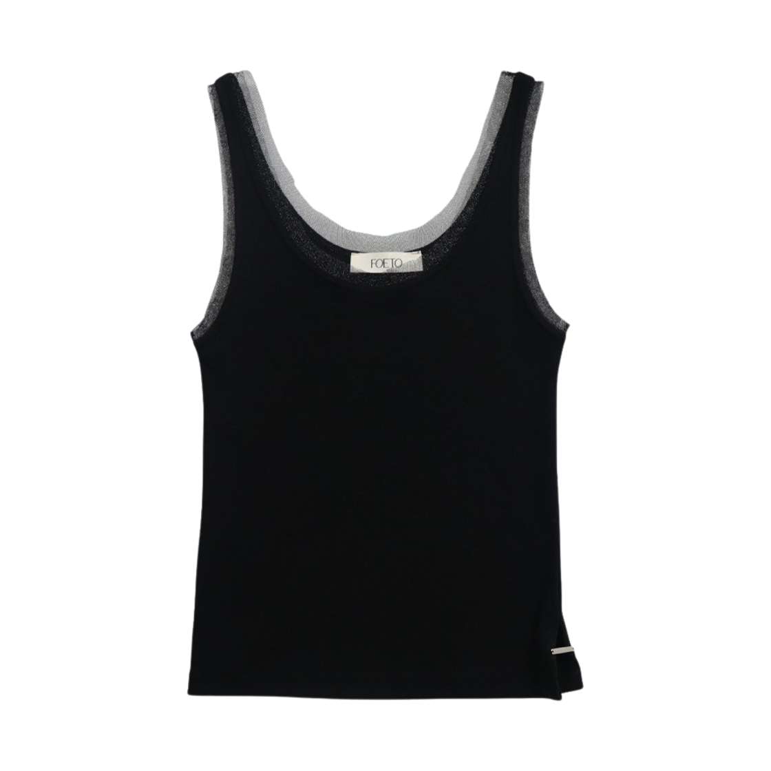 FOETO_163 FOETO Layered Mesh Slit Sleeveless Black