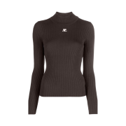 (W) Courreges Reedition Knit Jumper Long Sleeves Coffee
