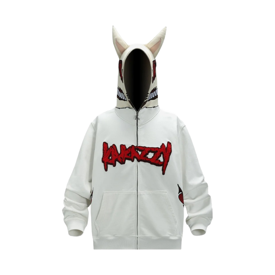 카카지 풀 집 후드 체인소맨 여우악마 화이트(Kakazzy Full Zip Hoodie Chainsaw Man Fox Devil White) - 2