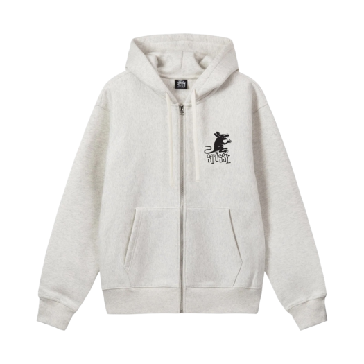 Stussy Rat Zip Hoodie Ash Heather