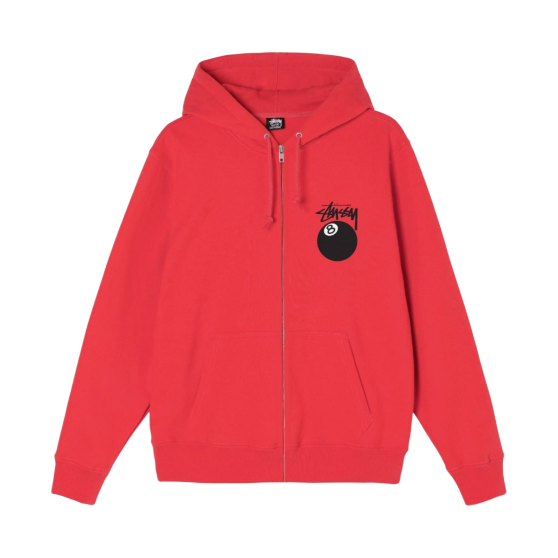스투시 8볼 후드 집업 레드 - 22SS(Stussy 8 Ball Zip Hoodie Red - 22SS)