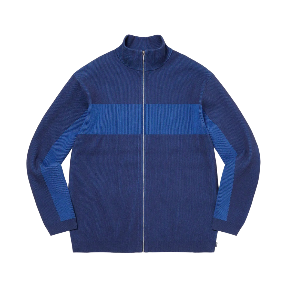 슈프림 투톤 립드 집업 스웨터 블루 - 22FW(Supreme 2-Tone Ribbed Zip Up Sweater Blue - 22FW) - 2