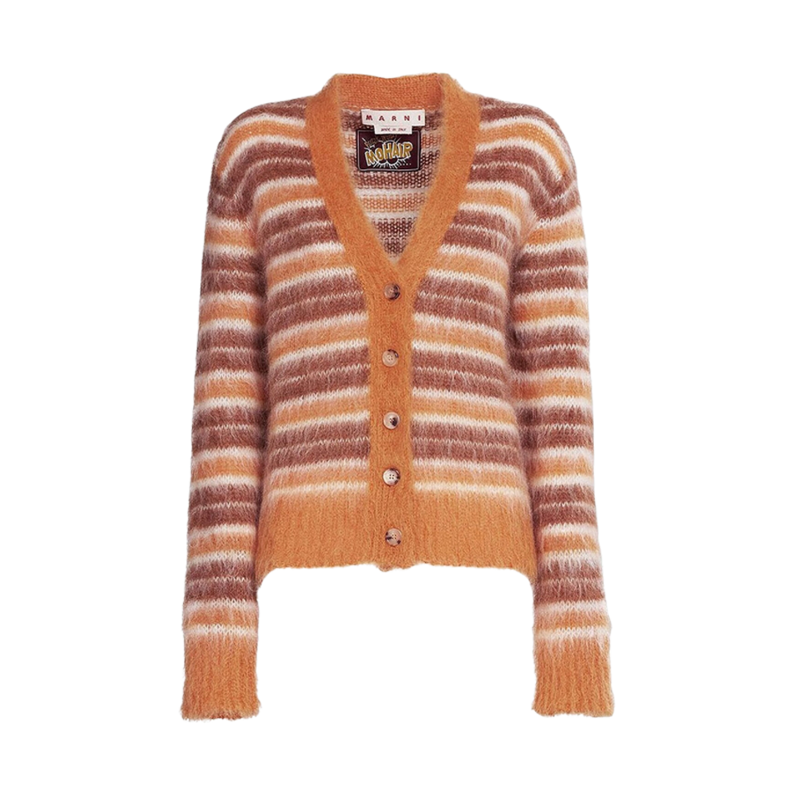 (W) 마르니 스트라이프 모헤어 가디건 오렌지