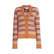 (W) Marni Striped Mohair Cardigan Orange