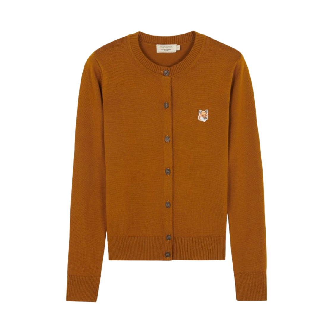 GW00536KT1036 (W) Maison Kitsune Fox Head Patch Adjusted Cardigan Caramel