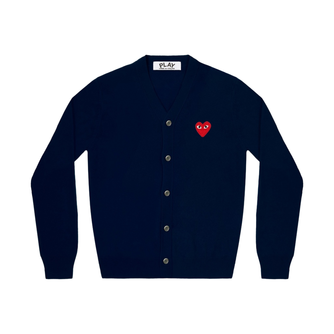 플레이 꼼데가르송 레드 하트 니트 가디건 네이비(Play Comme des Garcons Red Heart Knit Cardigan Navy)