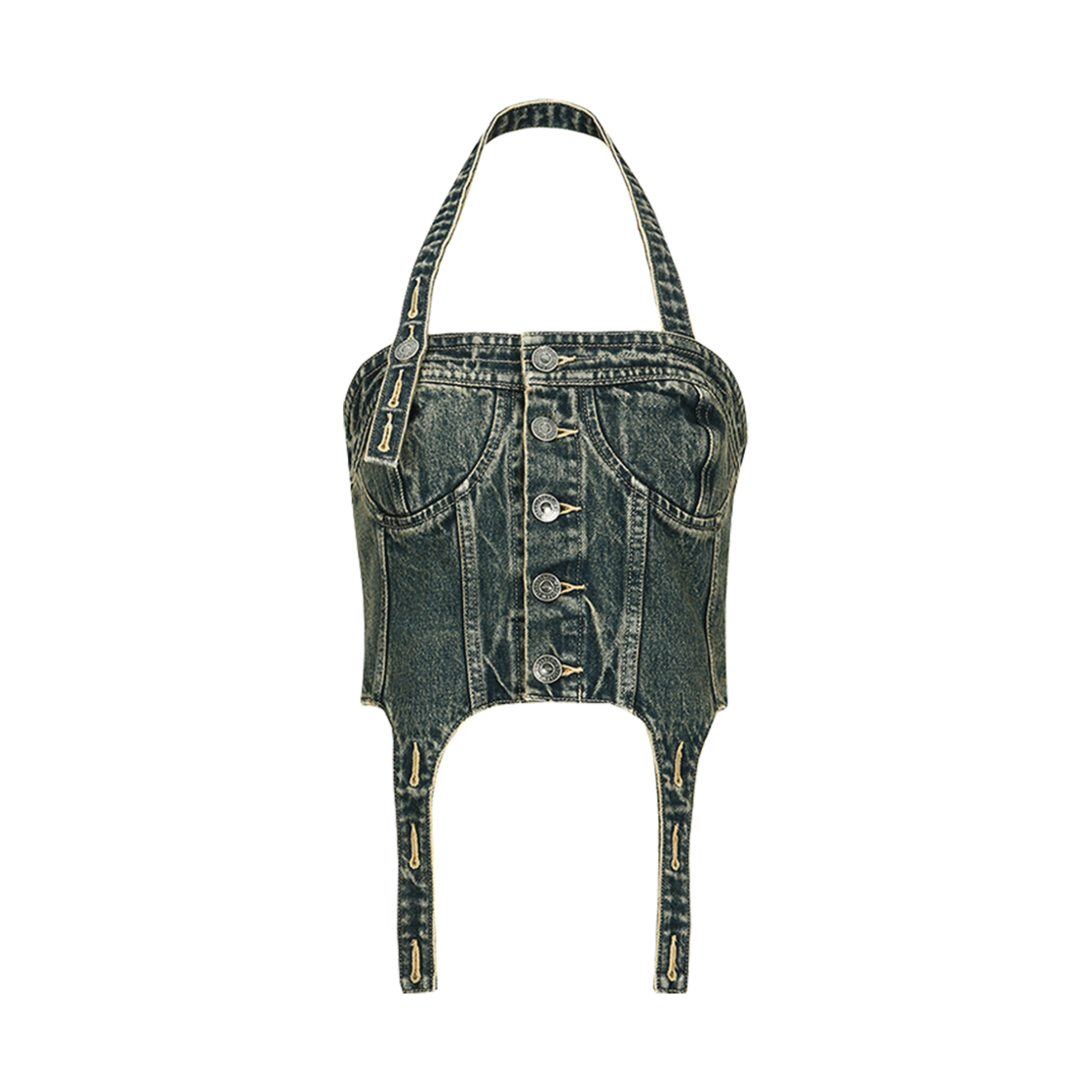 [KREAM 단독] ADSB 앤더슨벨 x 리바이스 우먼 데님 코르셋 틴티드 인디고 - 24FW([KREAM 단독] ADSB Andersson Bell x Levi's Women Denim Corset Tinted Indigo - 24FW)