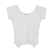 (W) Bohemian Seoul Raglan Slub Half Cardigan Ivory