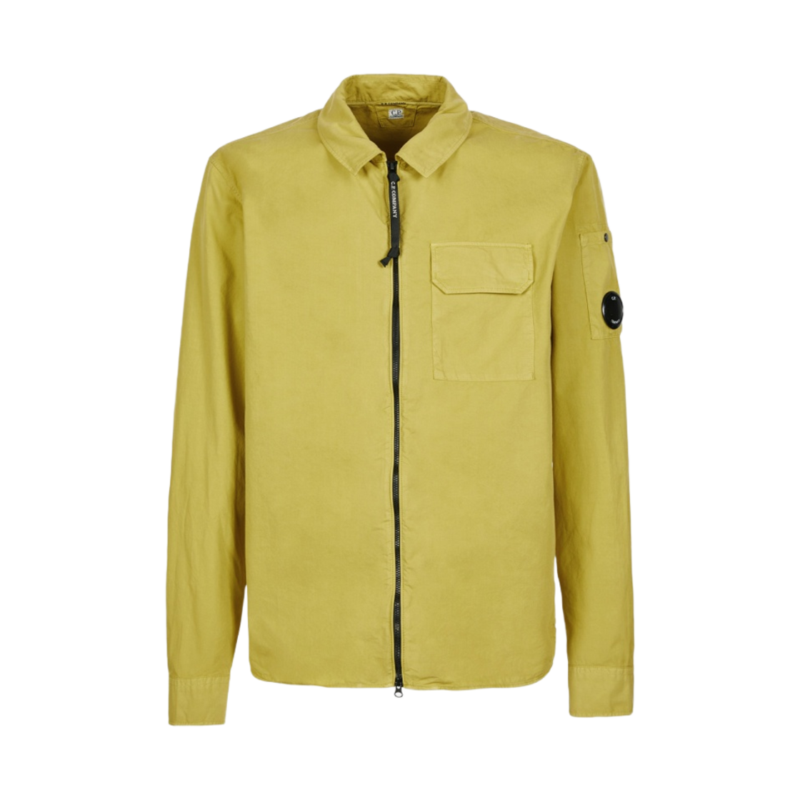 C.P. 컴퍼니 개버딘 지퍼 셔츠 골든 팜 옐로우 - 22FW(C.P. Company Gabardine Zipped Shirt Golden Palm Yellow - 22FW) - 1