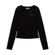 (W) Matin Kim Slit Pintuck Point Top Black