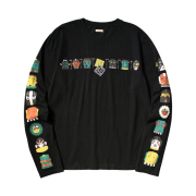 Kapital 20 Jersey Peckish & Kachina Pt Crew-Long T-Shirt Black