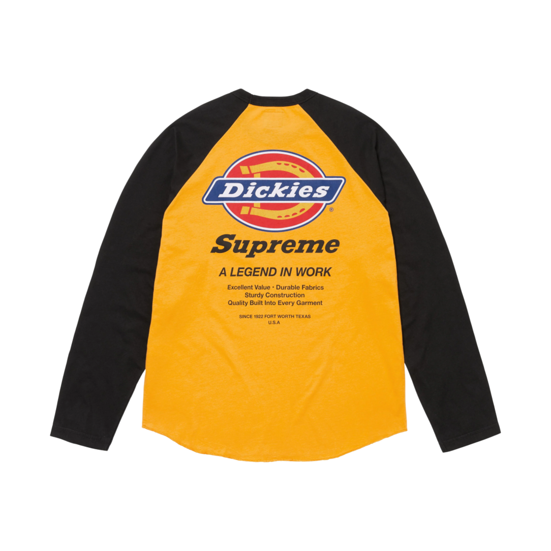 슈프림 x 디키즈 래글런 롱슬리브 탑 골드 - 24FW