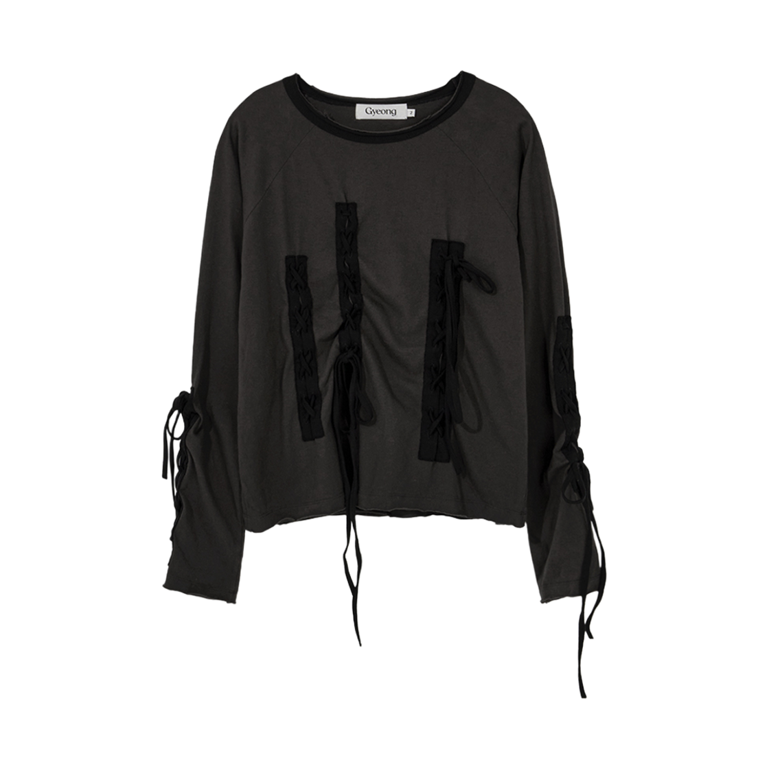경 레이스업 티 블랙(Gyeong Lace Up Tee Black)