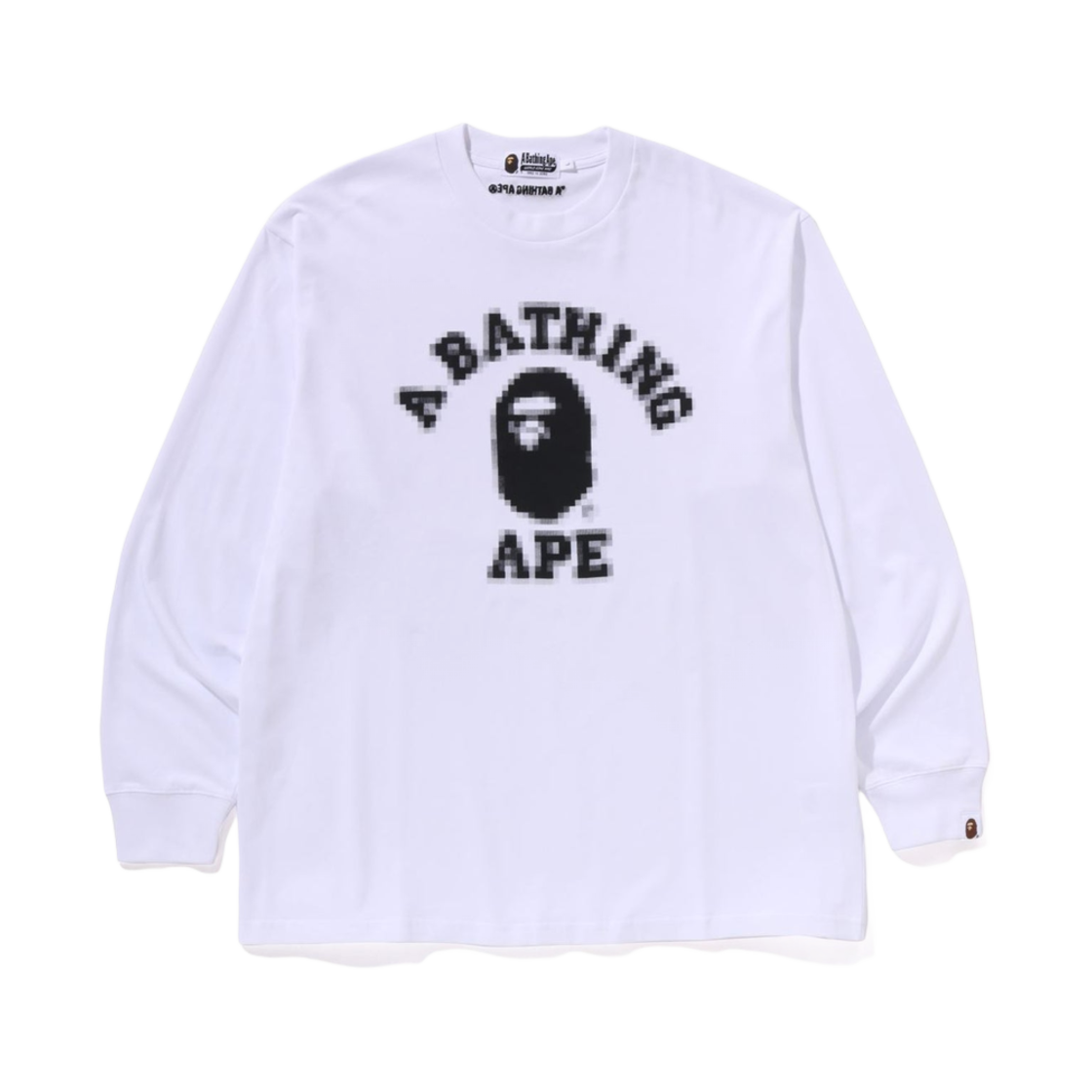 베이프 컬리지 릴렉스드 핏 롱슬리브 티셔츠 화이트(BAPE College Relaxed Fit L/S T-Shirt White) - 1