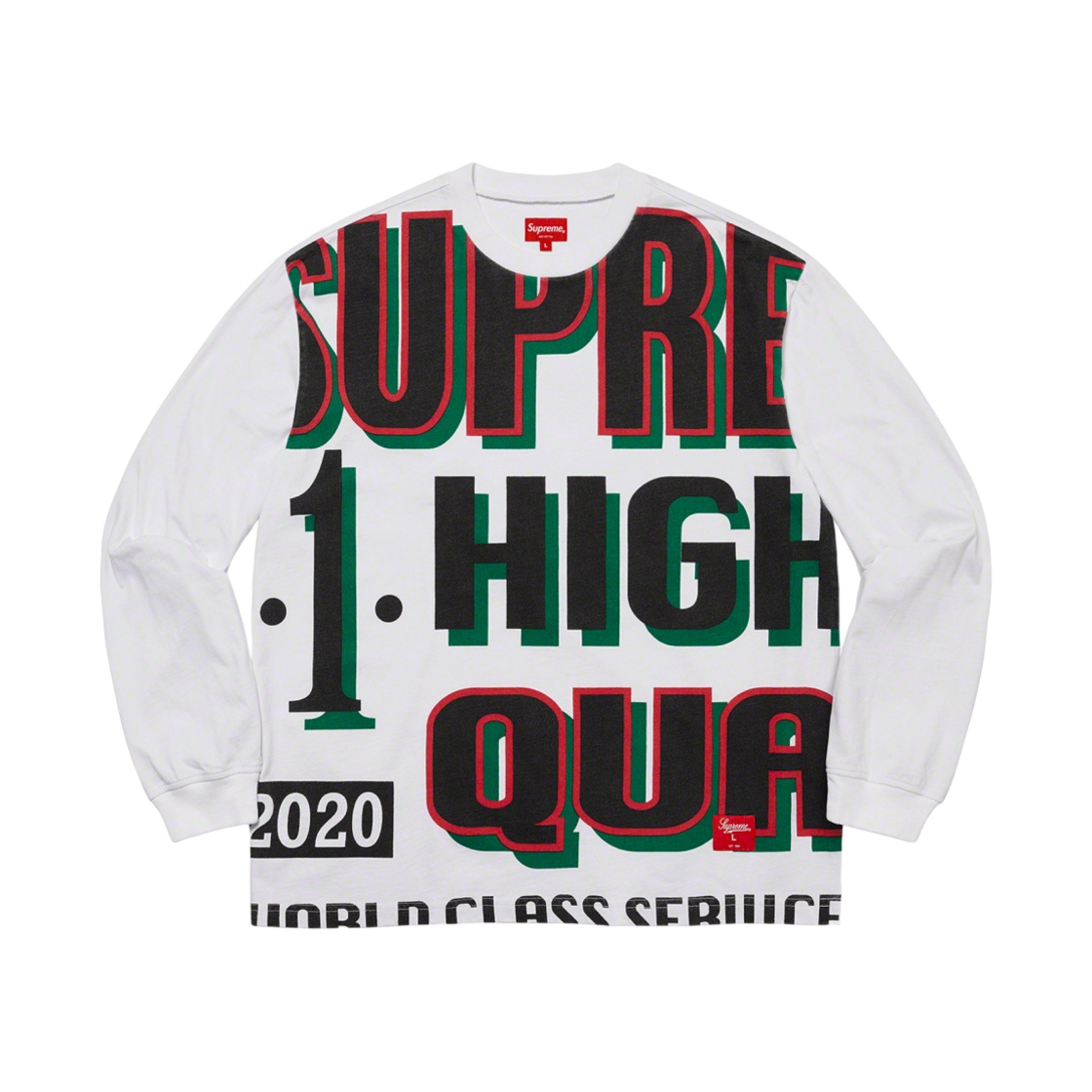 - Supreme World Class L/S Top White - 20FW