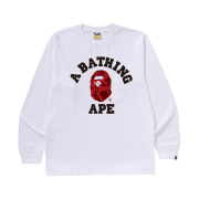 BAPE Color Camo College L/S T-Shirt White Red