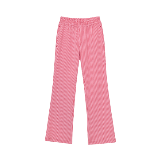 253RBBPNT021 Enzoblues Ribbing Banding Bootcut Pants Pink