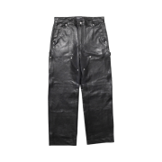 Enfants Riches Deprimes Leather Double Knee Paint Pants Black