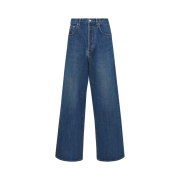 Dior Cotton Denim Christian Dior Couture Extra Wide Jeans Blue