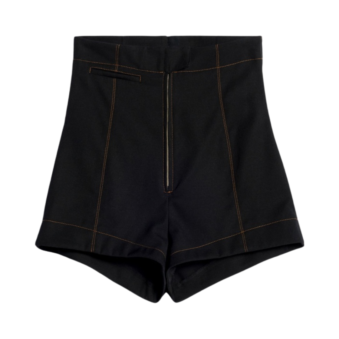 (W) 자크뮈스 르 숏 아레이아 하이 웨이스트 미니 쇼츠 블랙((W) Jacquemus Le Short Areia High Waisted Mini Shorts Black) - 1