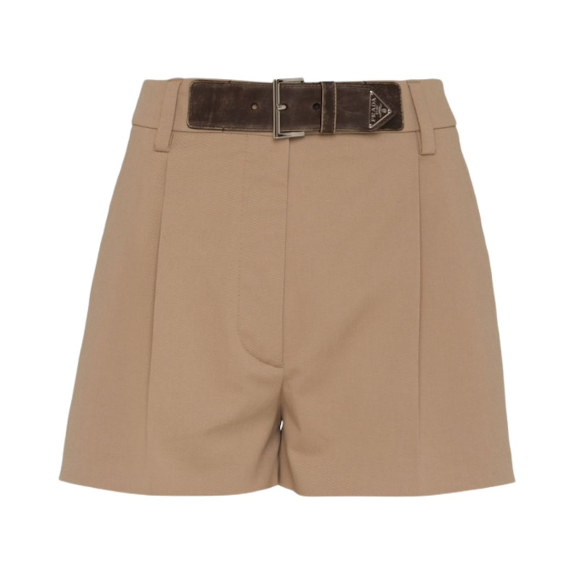(W) 프라다 개버딘 쇼츠 카키((W) Prada Gabardine Shorts Khaki) - 1