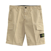 Stone Island L1204 Old Treatment Slim Fit Cargo Bermuda Shorts Sand - 24SS