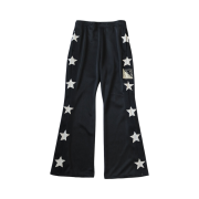 Kapital Stuntman & Woman Smooth Jersey Flare Track Pants Black
