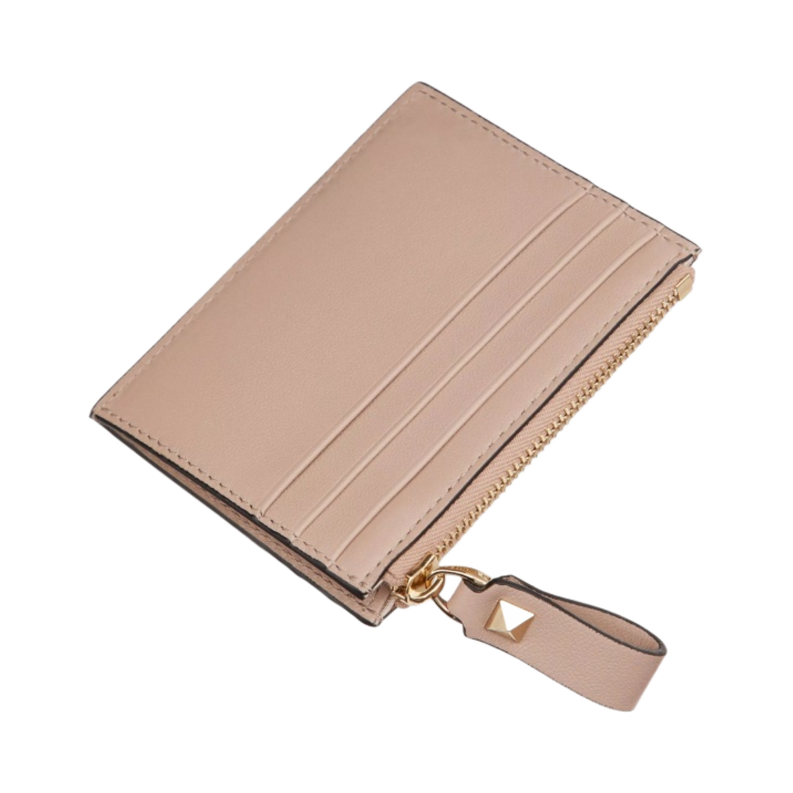 발렌티노 락스터드 카프스킨 지퍼 카드 홀더 뿌드르(Valentino Rockstud Calfskin Card Holder with Zip Poudre) - 4