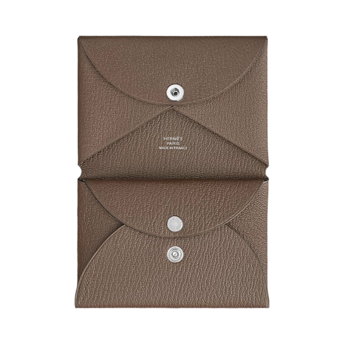 에르메스 칼비 듀오 카드 홀더 미조레 고트스킨 & 팔라듐 하드웨어 에뚜쁘(Hermes Calvi Duo Card Holder Mysore Goatskin & Palladium Etoupe) - 2